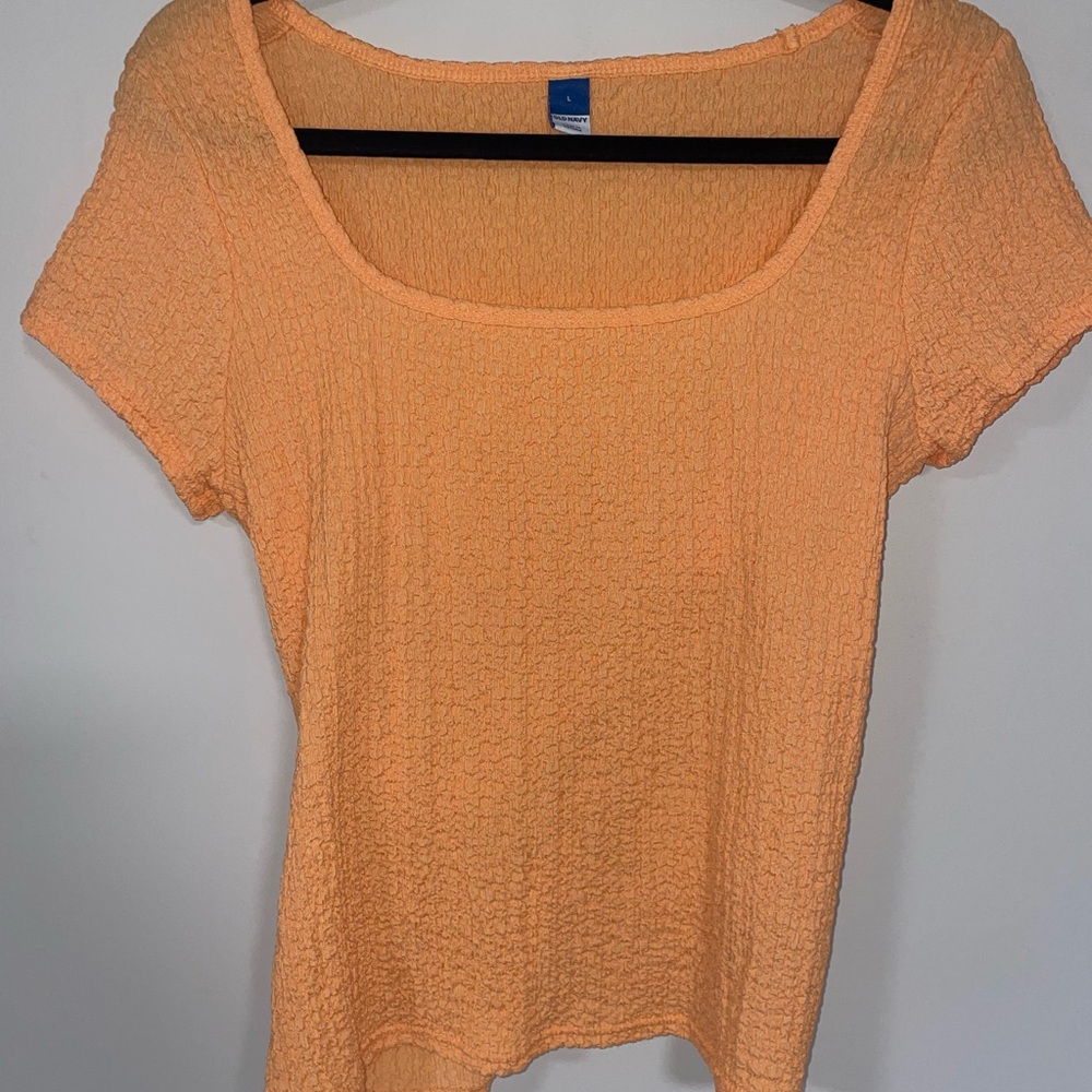 Size Large orange waffle tee - stretchy